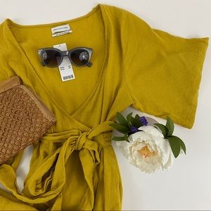 NWT Urban Outfitters Linen Wrap Dress